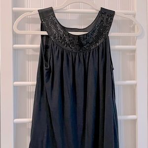 Express- sequin and satin adorned tank